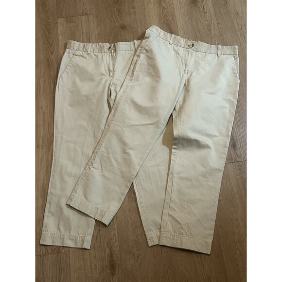 Lacoste Women's Beige Cotton Straight Leg Slim Fit Chino Slacks Pants-Size 6 x 2 - Picture 1 of 9